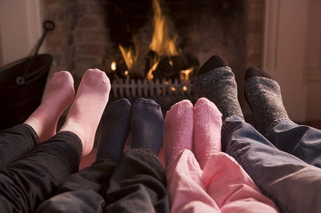 MM Blog - Family Feet by Fireplace